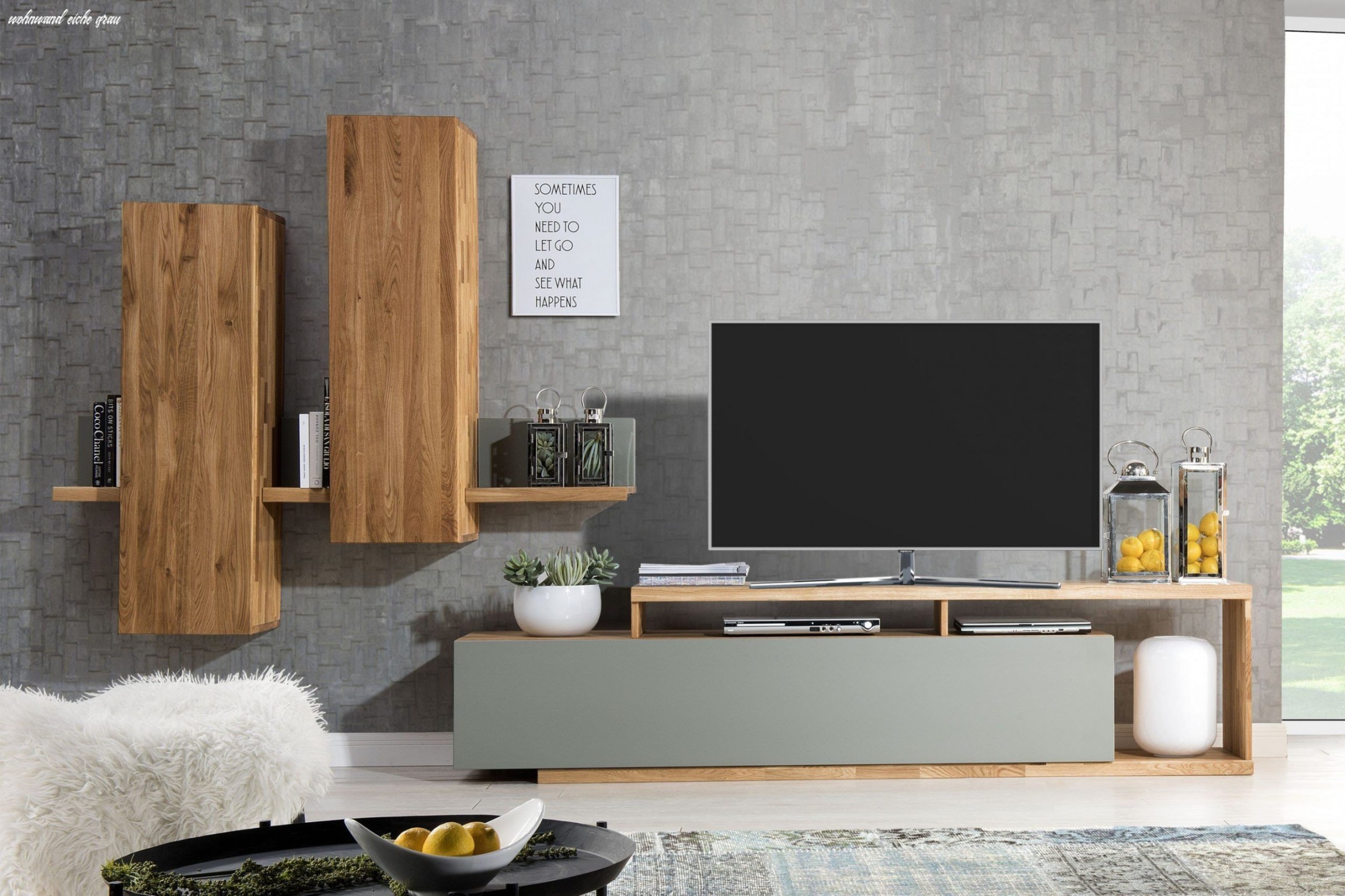 Erläuterungen Zu Wohnwand Eiche Grau  Living room tv unit